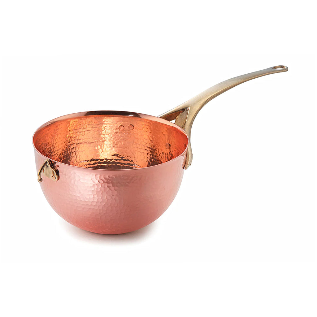 Unlined Copper Round Bottomed Flat Pan